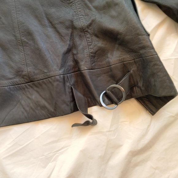 Tommy Bahama indigo palms Iridescent Leather Jacket! Size M-L - Picture 12 of 12